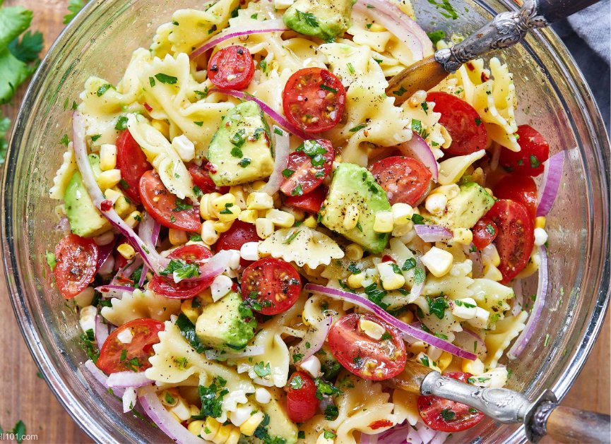 Corn Avocado Pasta Salad