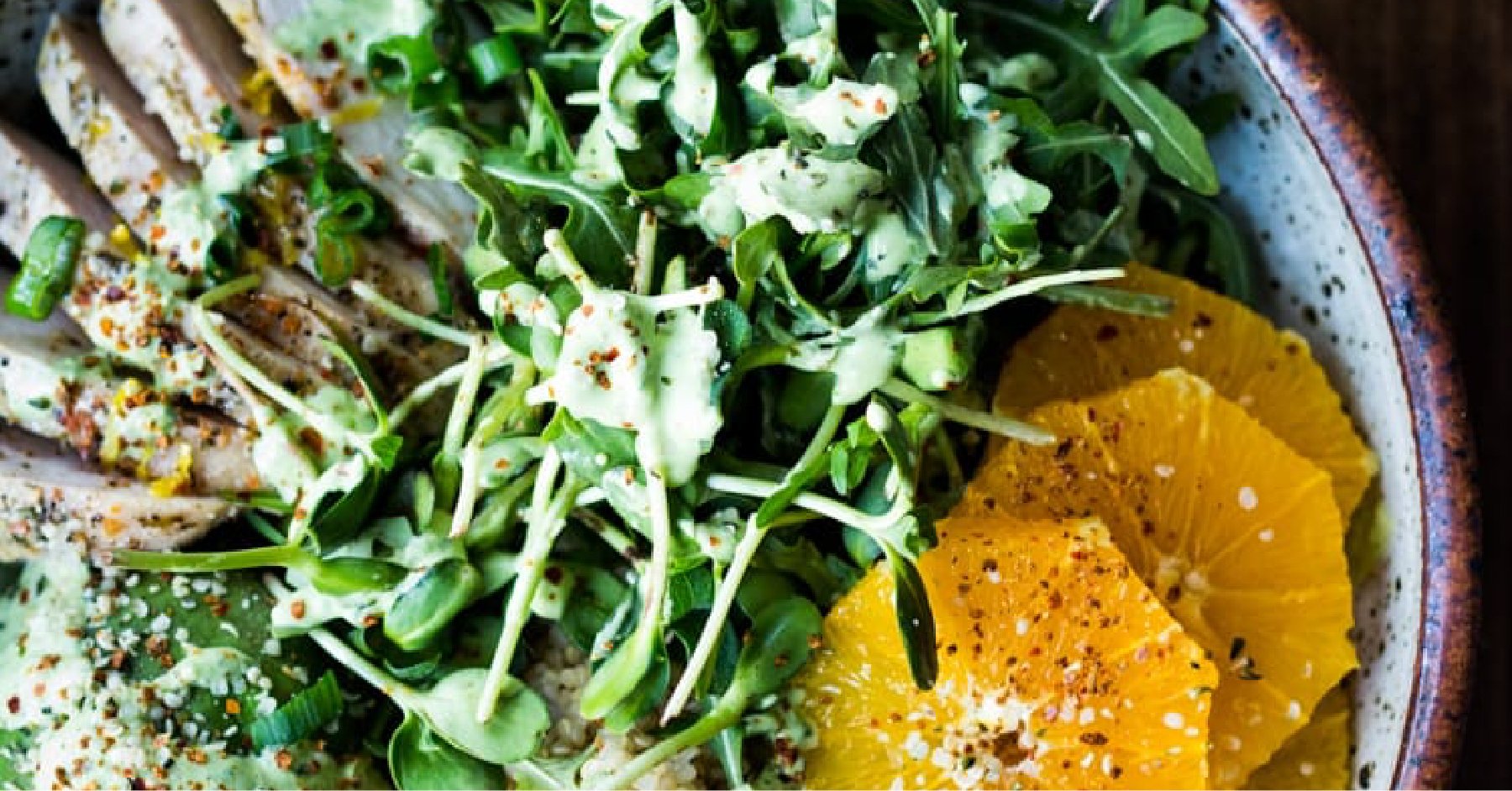 Lemony Chicken Arugula Quinoa Salad