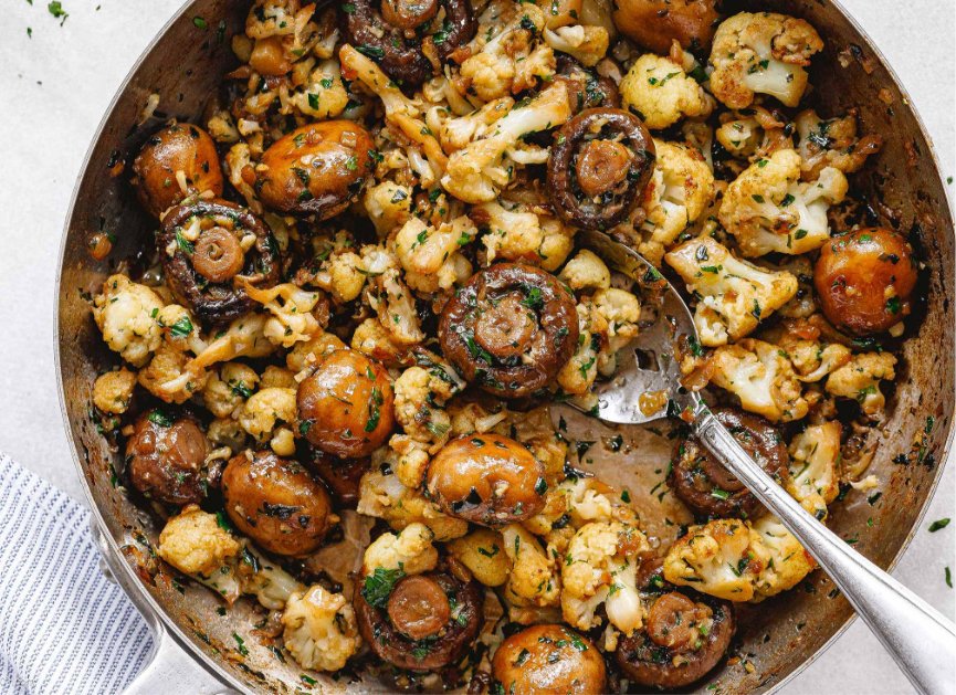 Garlic Mushrooms Cauliflower Skillet - Body Complete Rx