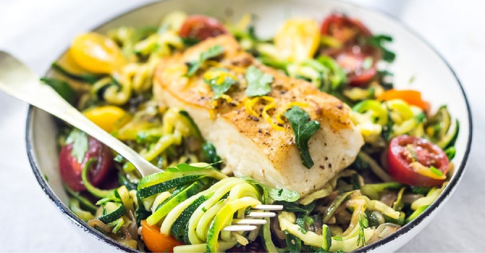 Pan-seared Halibut With Lemony Zucchini Noodles
